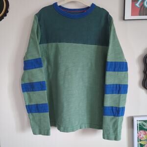 Boden Boys Green Blue Striped Long Sleeve Top Size 8-9 Years